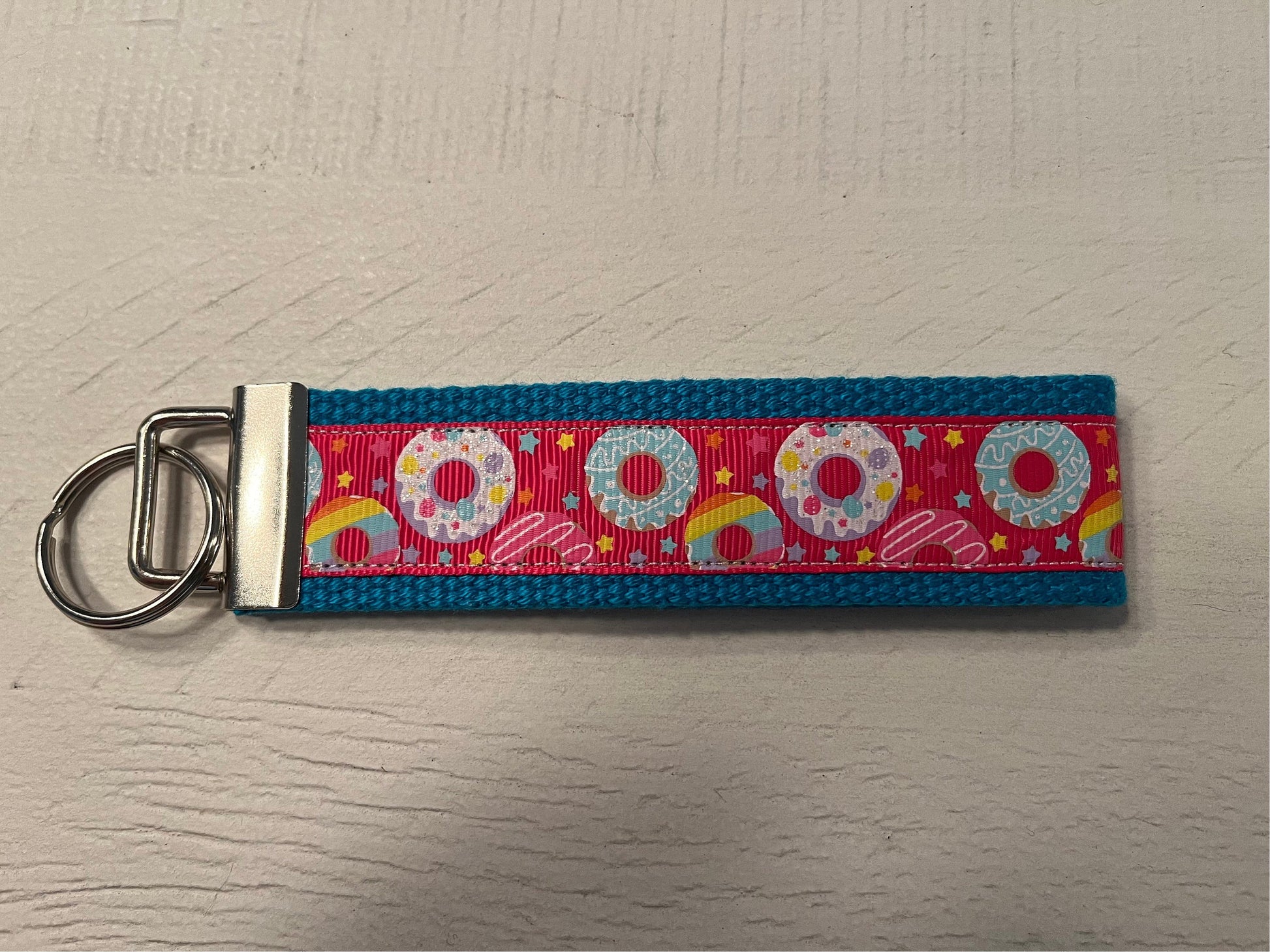Doughnut  Lovers Cotton Webbing Keychain/ Keyfob/ Wristlet
