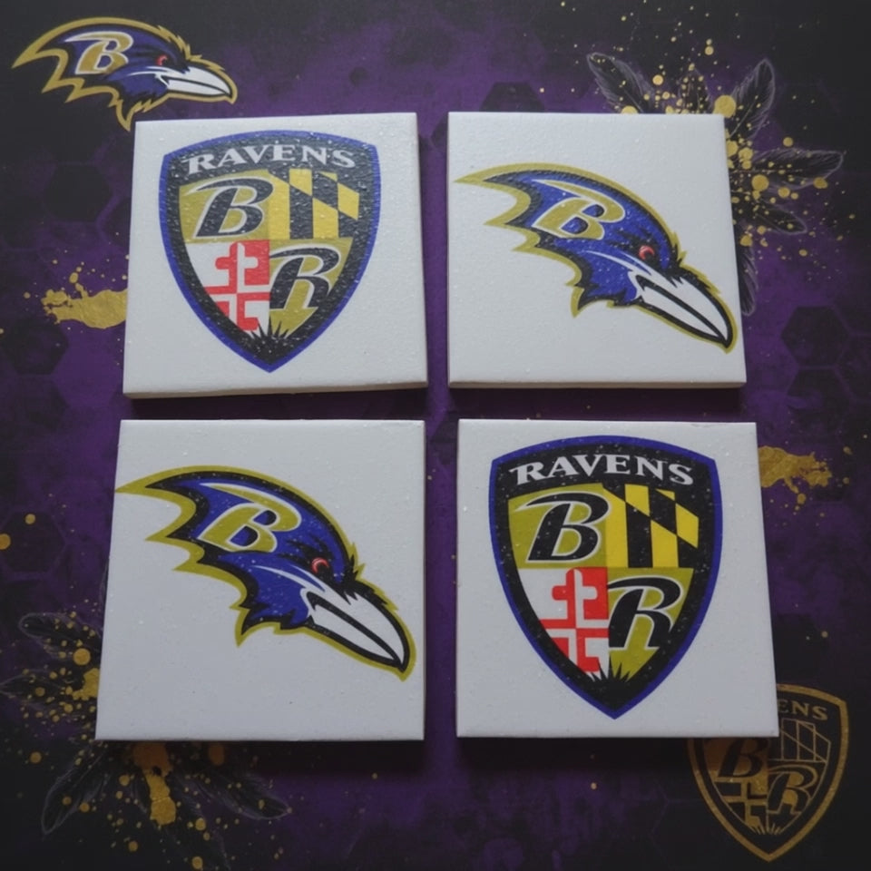 Baltimore Ravens Ceramic Tile Coasters (Set of 4)